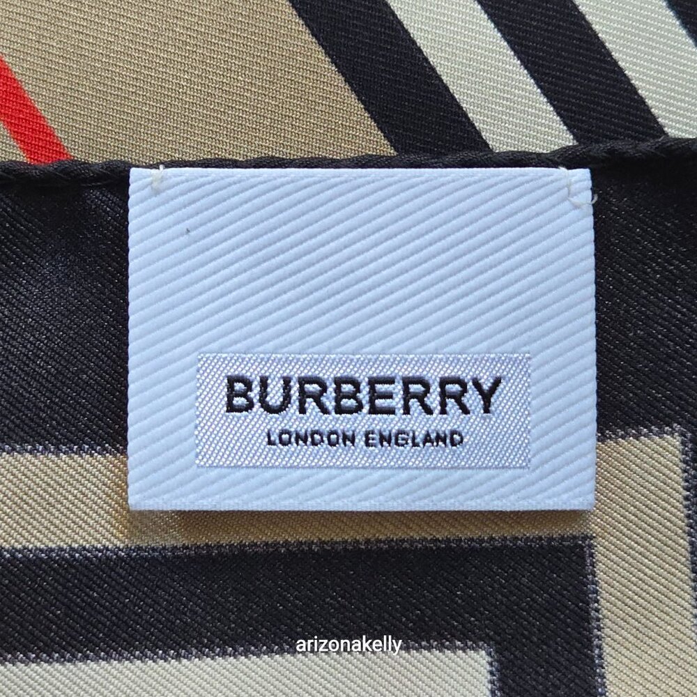 Burberry Montage Print Silk Twill Scarf Archive Beige - Picture 5 of 16